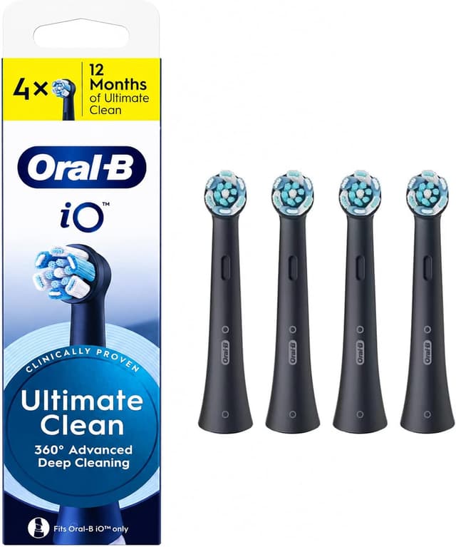 سری یدکی مسواک برقی Oral-B iO Series Ultimate Clean مشکی 4 عدد سری یدکی مسواک برقی Oral-B iO Series Ultimate Clean مشکی 4 عدد