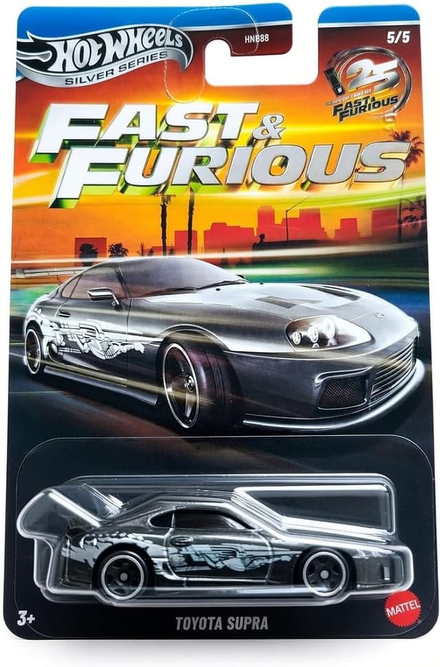 ماشین اسباببازی Hot Wheels سری نقرهای Fast and Furious Toyota Supra مدل 5/5 ماشین اسباببازی Hot Wheels سری نقرهای Fast and Furious Toyota Supra مدل 5/5