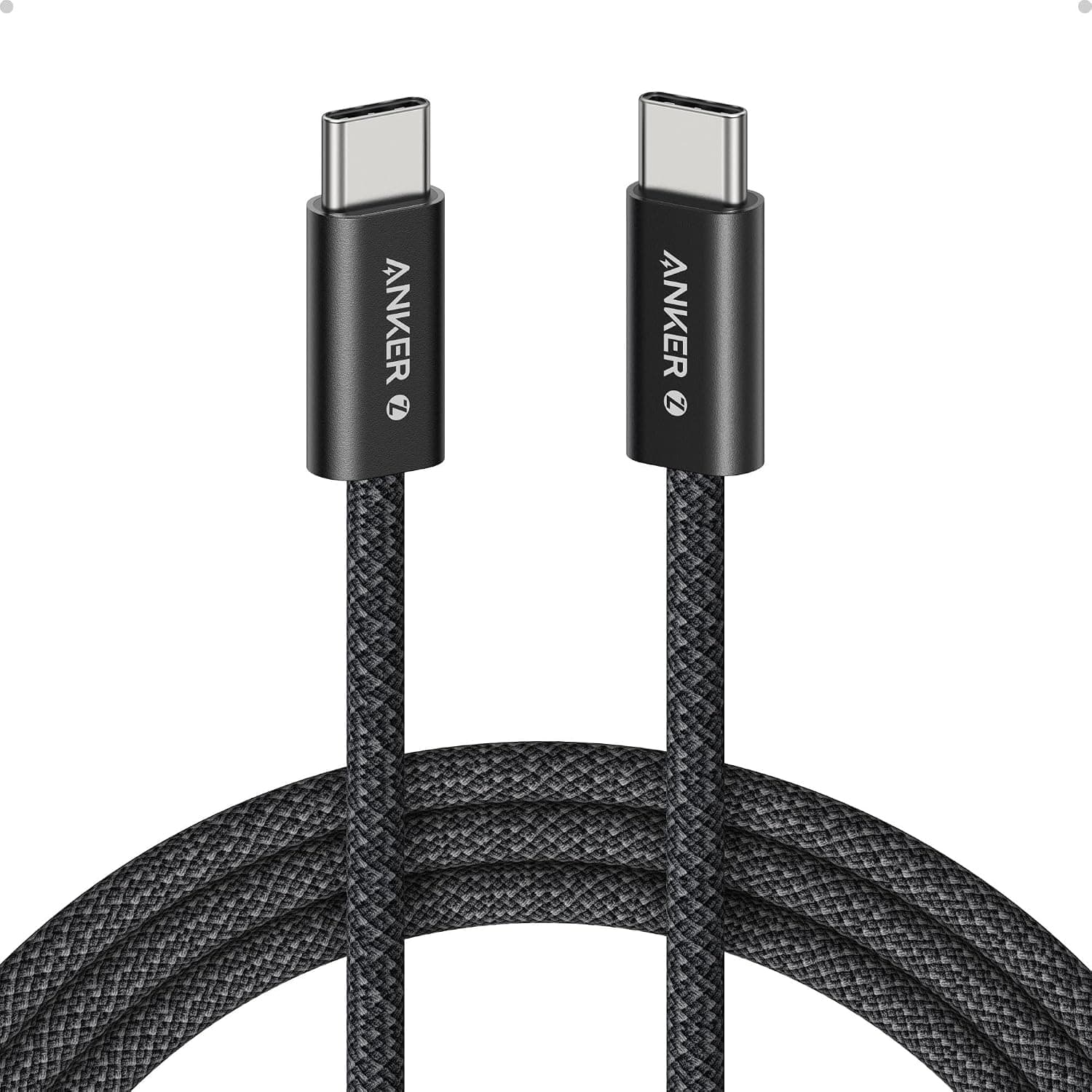 کابل مردانه Anker Zolo به USB-C USB-C بافته 1M 240W مشکی مدل A8060 کابل مردانه Anker Zolo به USB-C USB-C بافته 1M 240W مشکی مدل A8060