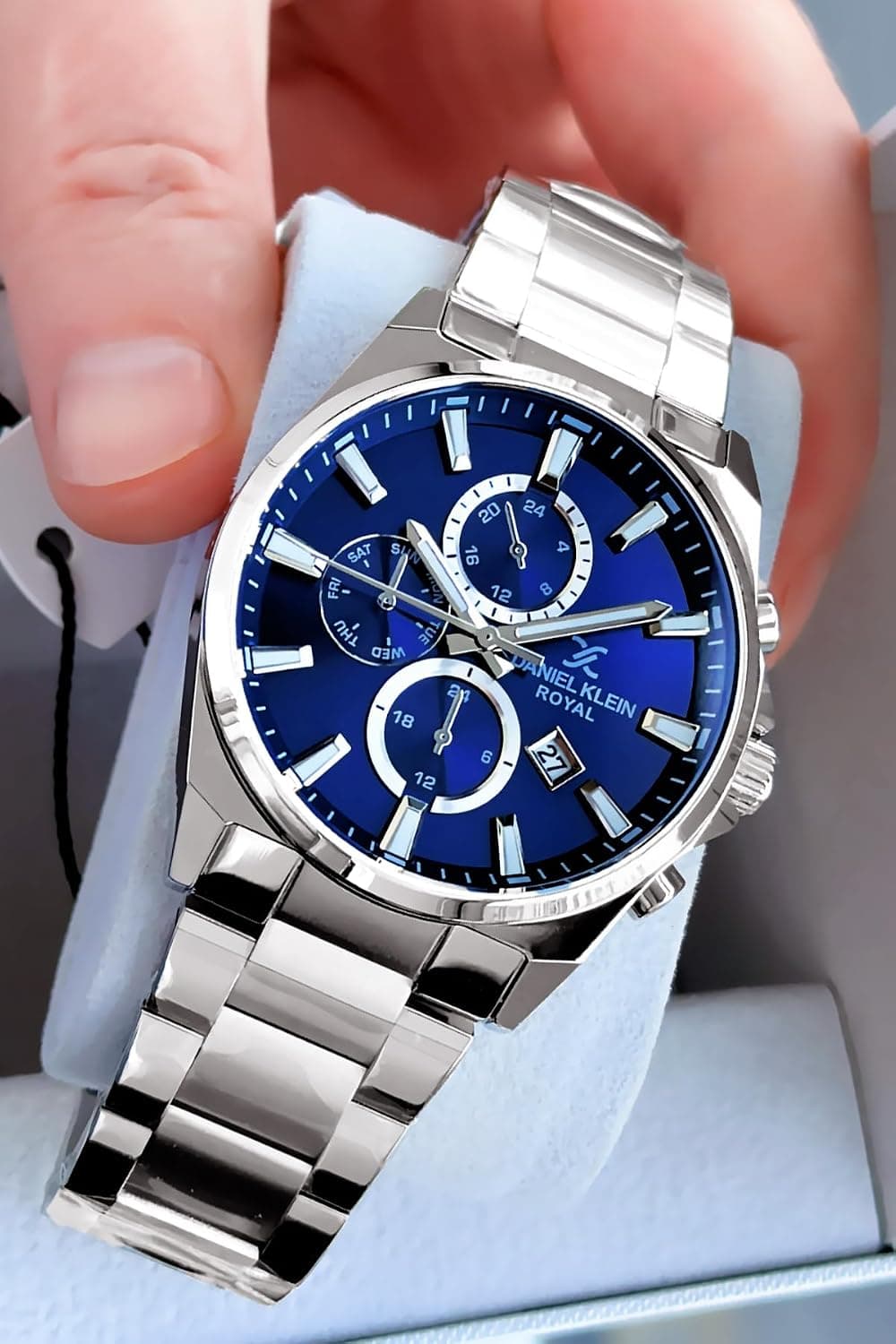 ساعت مردانه Daniel Klein ضد آب 3 ATM نقرهای بند فولادی تقویمدار کوارتز ساعت مردانه Daniel Klein ضد آب 3 ATM نقرهای بند فولادی تقویمدار کوارتز