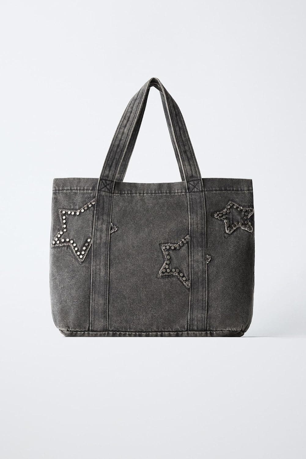 کیف توت زنانه Zara دنیم ستارهدار کیف توت زنانه Zara دنیم ستارهدار
