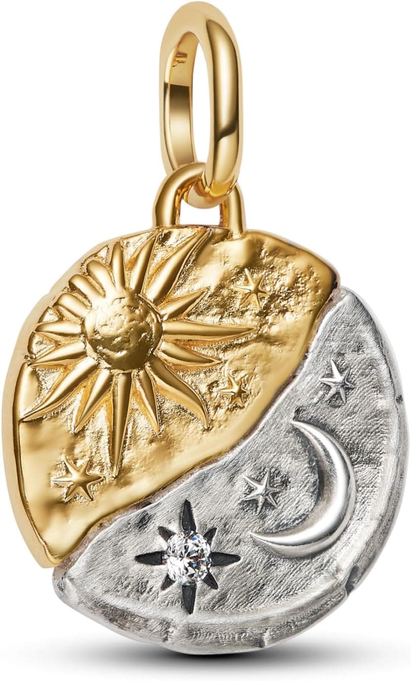 آویز زنانه PANDORA با طرح خورشید و ماه نقره استرلینگ روکش طلای 14K مدل 763977C01 آویز زنانه PANDORA با طرح خورشید و ماه نقره استرلینگ روکش طلای 14K مدل 763977C01