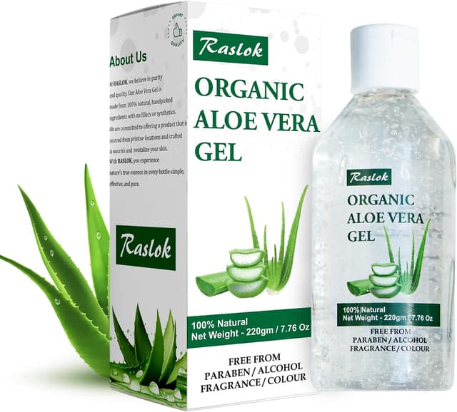 ژل آلوئهورا Raslok طبیعی با خلوص 99٪، مرطوبکننده پوست صورت و مو، بدون چسبندگی 7.76 OZ ژل آلوئهورا Raslok طبیعی با خلوص 99٪، مرطوبکننده پوست صورت و مو، بدون چسبندگی 7.76 OZ