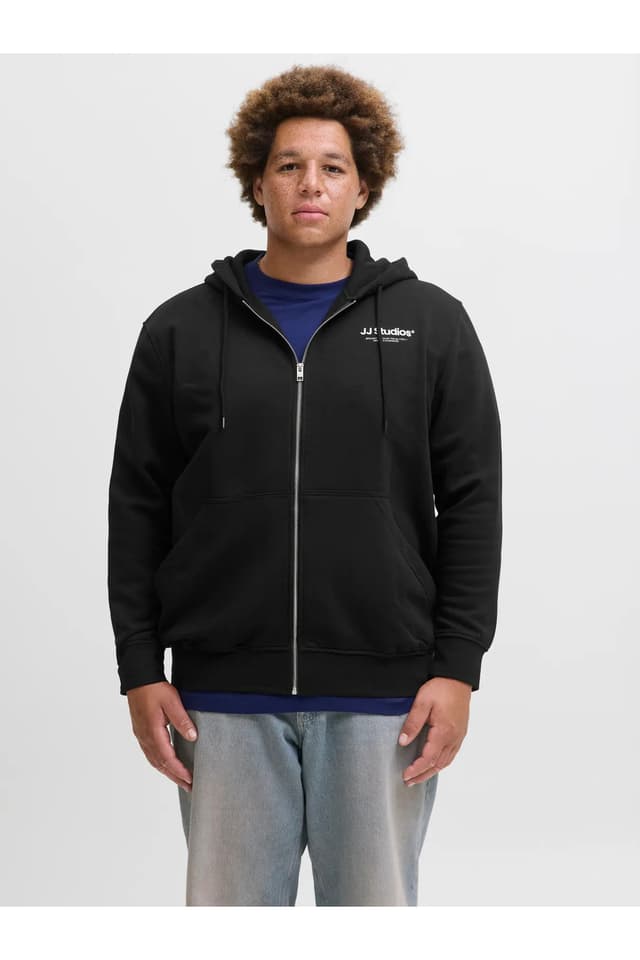 سوئیشرت کاپوشن دار مردانه Jack & Jones مشکی بزرگ سایز مدل 12279517 سوئیشرت کاپوشن دار مردانه Jack & Jones مشکی بزرگ سایز مدل 12279517
