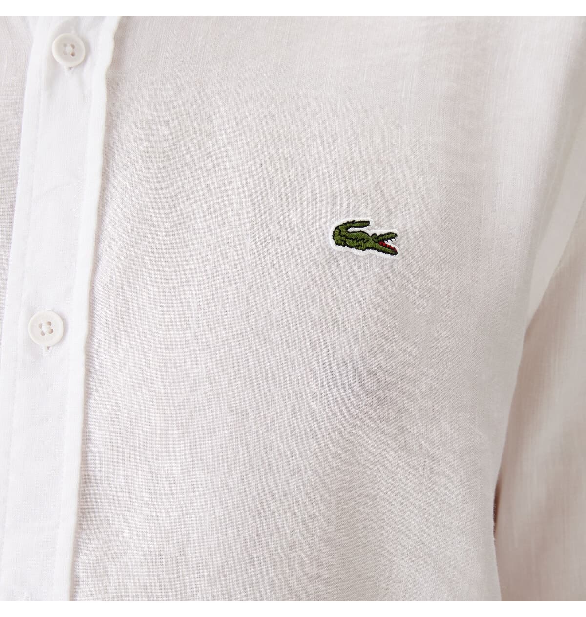 پیراهن مردانه Lacoste سفید کتان فیت اسلیم پیراهن مردانه Lacoste سفید کتان فیت اسلیم