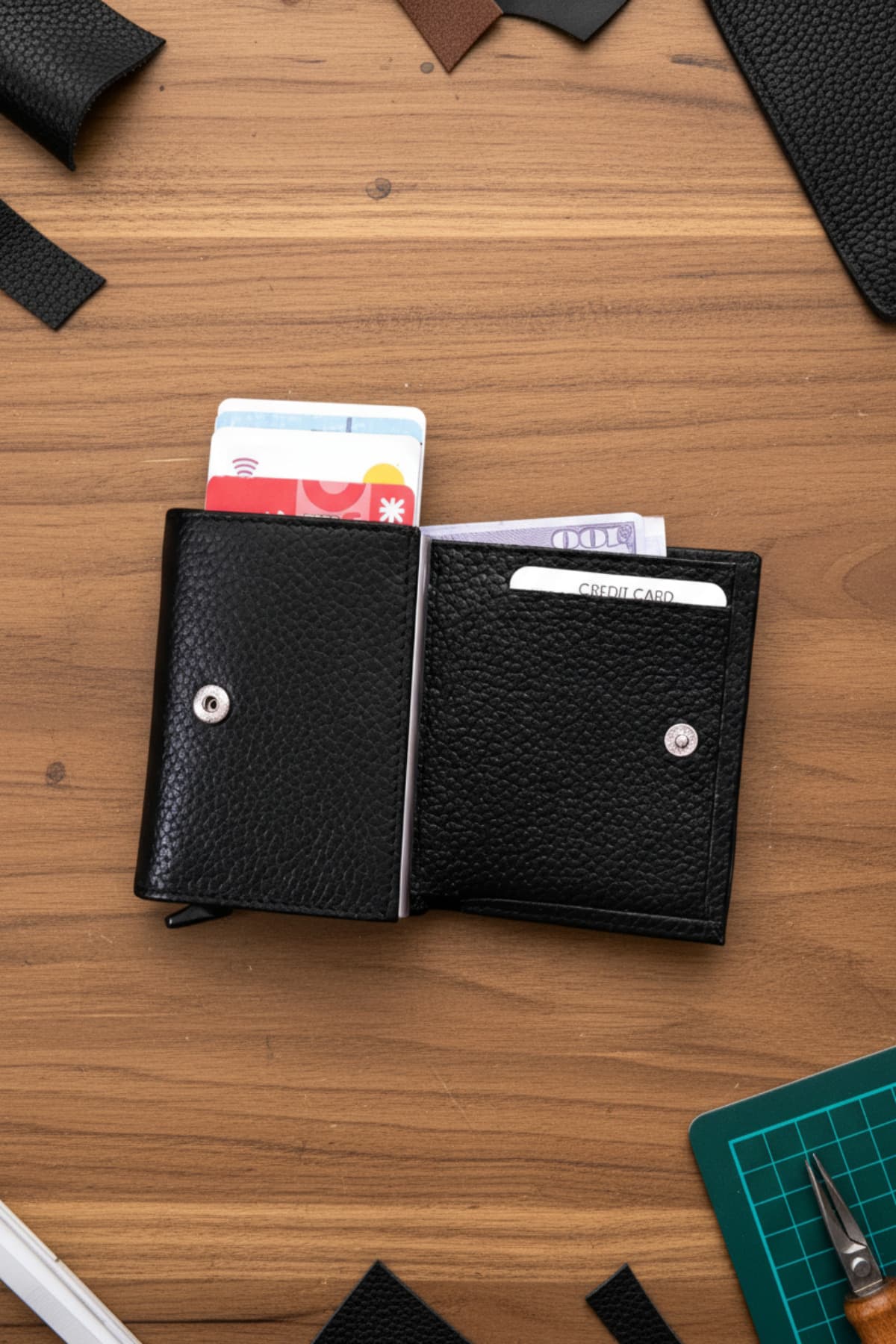 کیف پول مردانه Modica چرمی طبیعی مکانیزم خودکار RFID مشکی Pescol کیف پول مردانه Modica چرمی طبیعی مکانیزم خودکار RFID مشکی Pescol