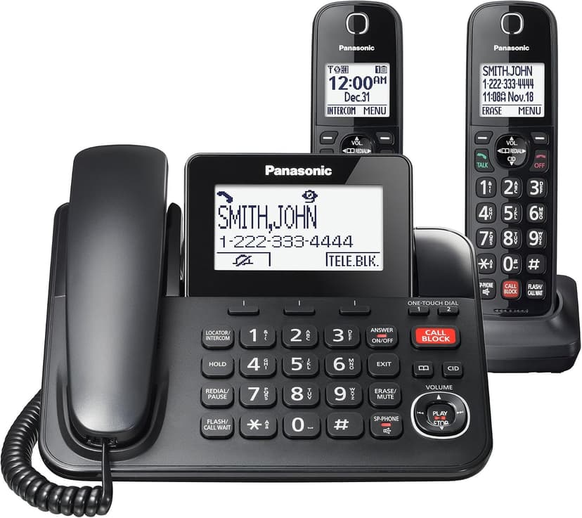 تلفن سیمی/بیسیم Panasonic با مسدودکننده تماس و پاسخگوی دیجیتال مدل KX-TGF852B مشکی تلفن سیمی/بیسیم Panasonic با مسدودکننده تماس و پاسخگوی دیجیتال مدل KX-TGF852B مشکی