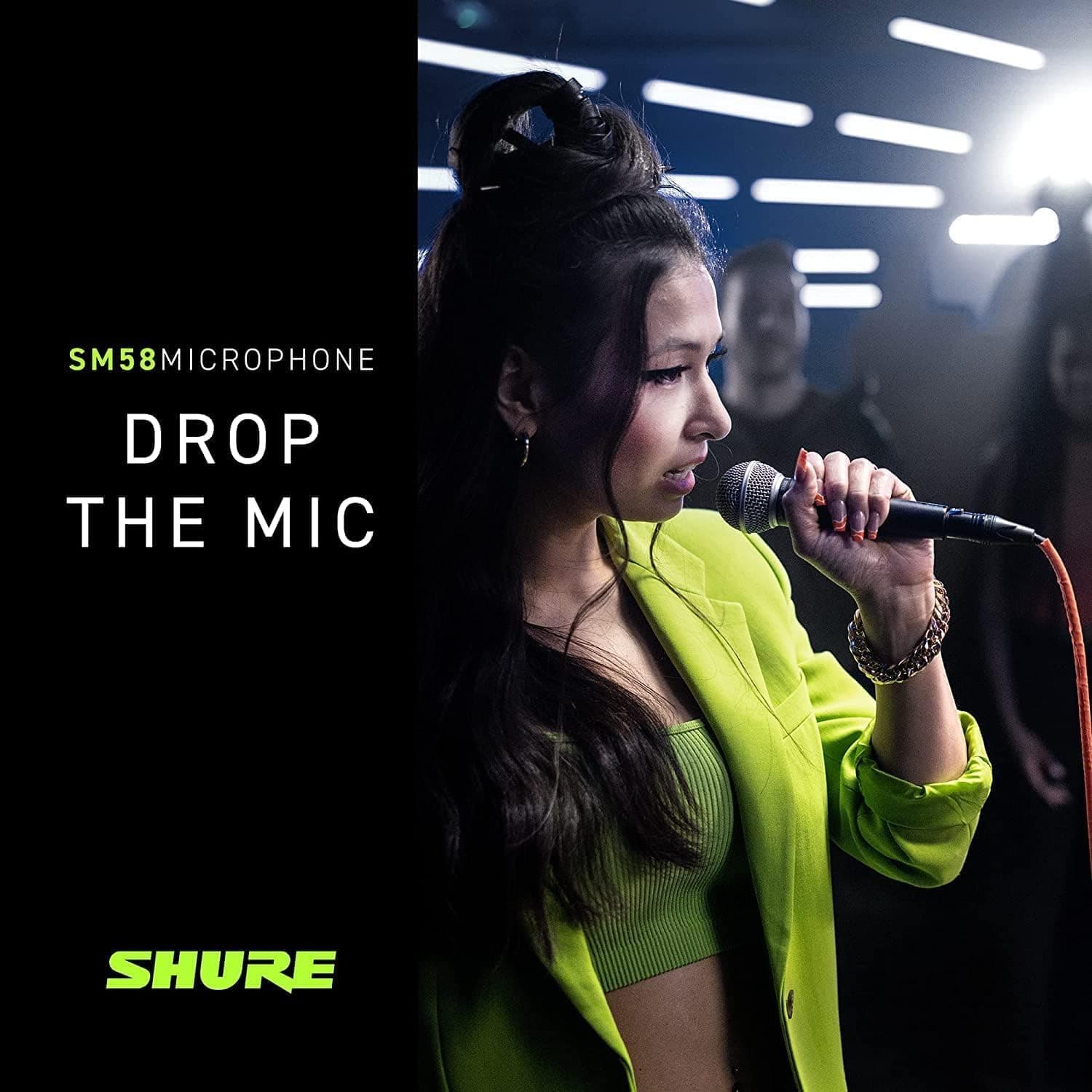 میکروفون ووکال Shure داینامیک کاردیوئید مدل SM58 به همراه کابل XLR 7.5m میکروفون ووکال Shure داینامیک کاردیوئید مدل SM58 به همراه کابل XLR 7.5m