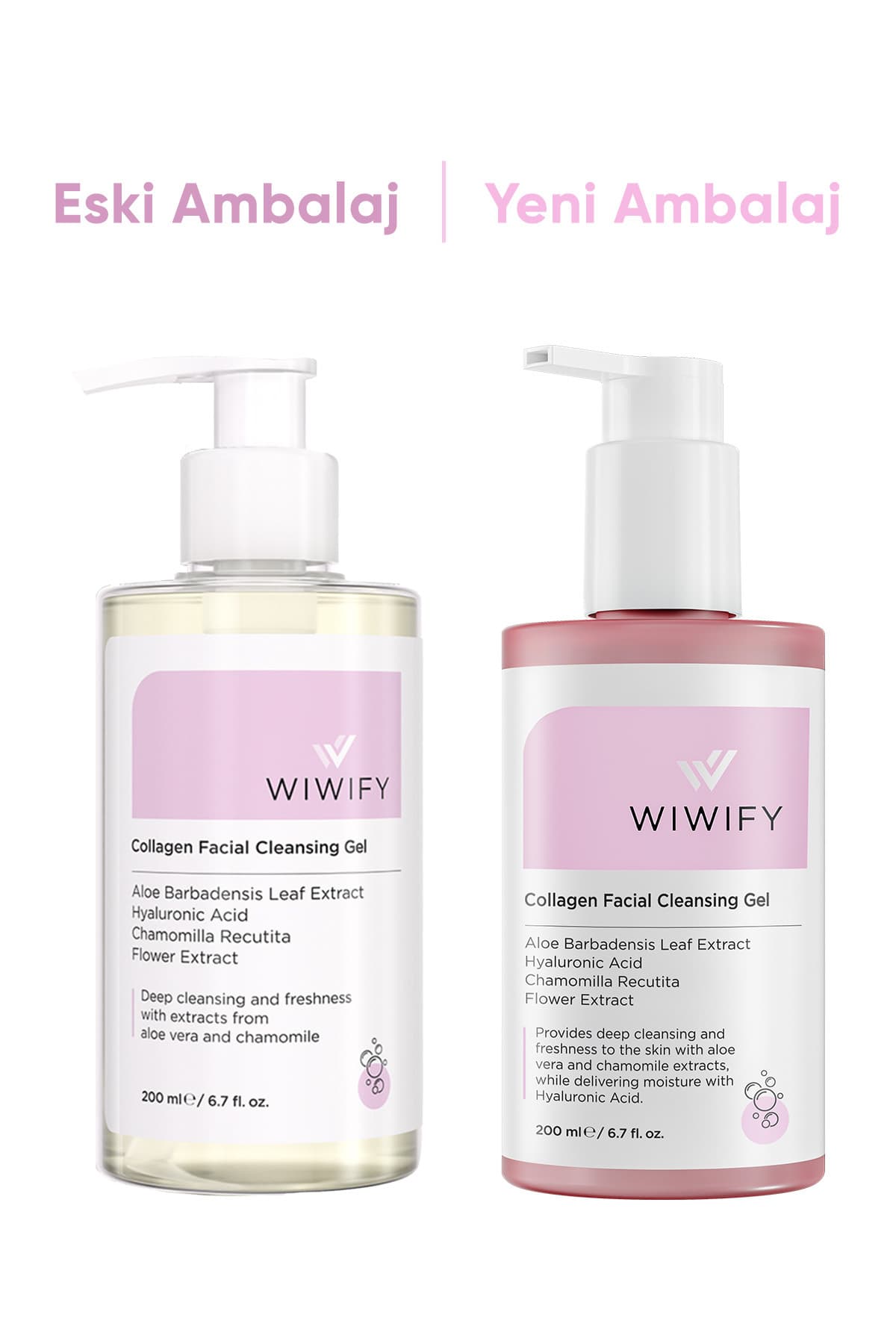ژل پاککننده و تازهکننده صورت WIWIFY با عصاره آلوئهورا و بابونه و Hyaluronic Acid ژل پاککننده و تازهکننده صورت WIWIFY با عصاره آلوئهورا و بابونه و Hyaluronic Acid