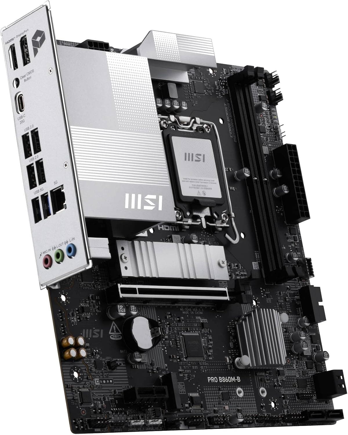 مادربرد MSI MB PRO مدل B860M-B سوکت 1851 DDR5 9066MHZ(OC) 2xM.2 HDMI 5G LAN mATX مادربرد MSI MB PRO مدل B860M-B سوکت 1851 DDR5 9066MHZ(OC) 2xM.2 HDMI 5G LAN mATX