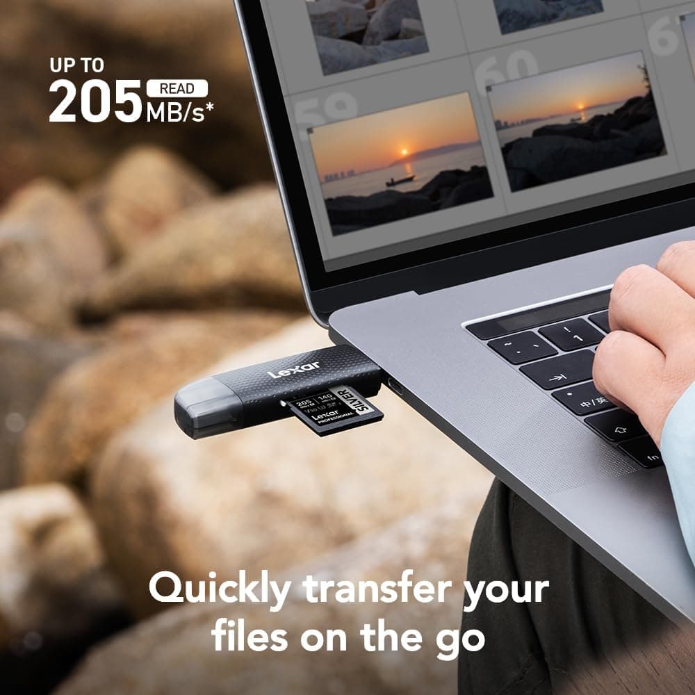 کارتخوان USB-A/C دوشیاره Lexar با سرعت انتقال تا 205MB/s، پشتیبانی از کارتهای SD و microSD مدل LRW310X-BNBNG کارتخوان USB-A/C دوشیاره Lexar با سرعت انتقال تا 205MB/s، پشتیبانی از کارتهای SD و microSD مدل LRW310X-BNBNG