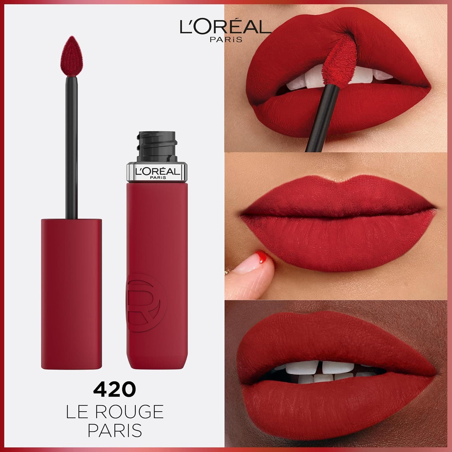 رژ لب مایع مات L'Oreal Paris Infaillible Matte Resistance مدل 420 Le Rouge Paris رژ لب مایع مات L'Oreal Paris Infaillible Matte Resistance مدل 420 Le Rouge Paris