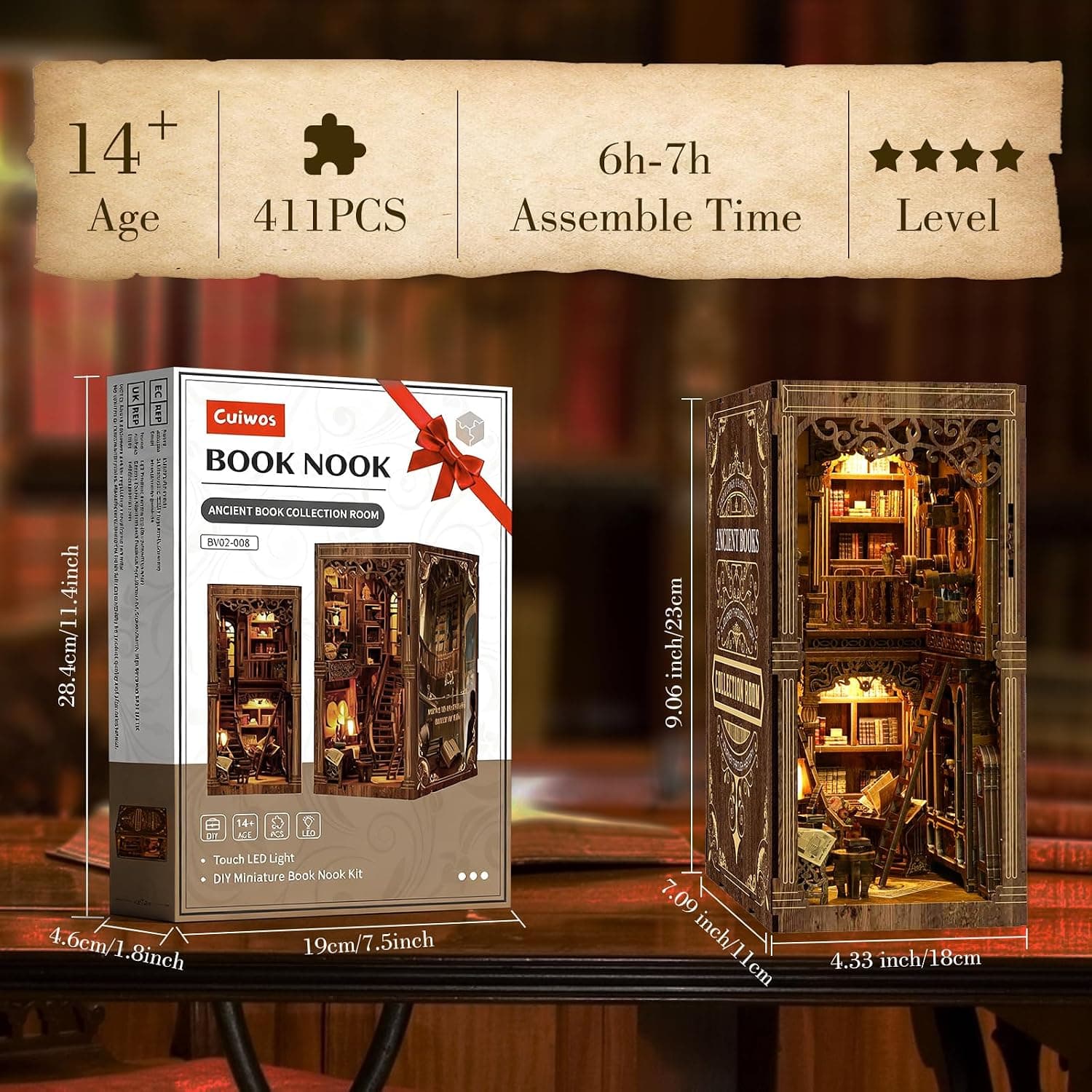 کیت بوکناک Cuiwos پازل چوبی مینیاتوری با چراغهای LED مدل Classic Edition کیت بوکناک Cuiwos پازل چوبی مینیاتوری با چراغهای LED مدل Classic Edition