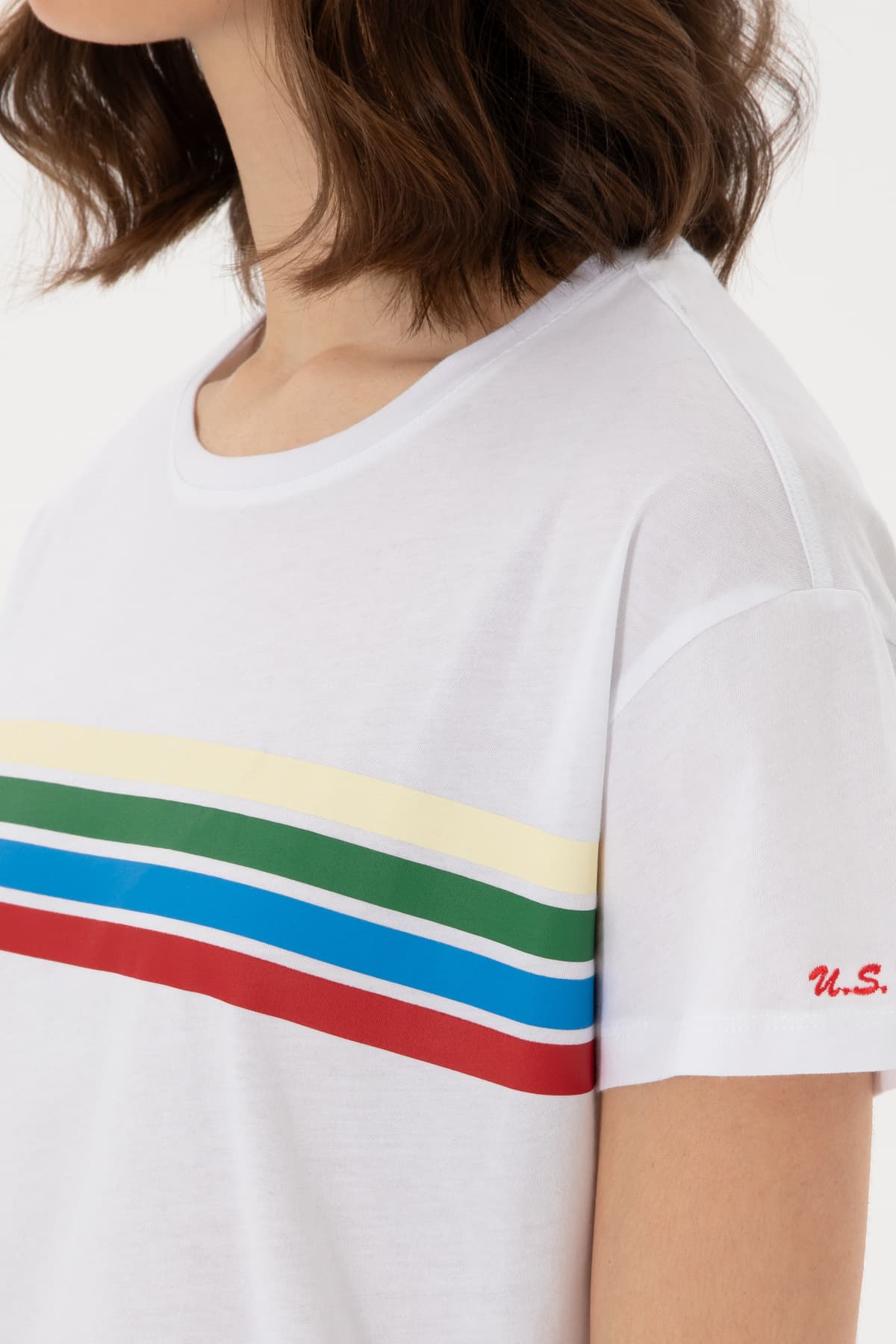 تیشرت زنانه U.S. Polo Assn. سفید یقه گرد مدل 50308639-VR013 تیشرت زنانه U.S. Polo Assn. سفید یقه گرد مدل 50308639-VR013
