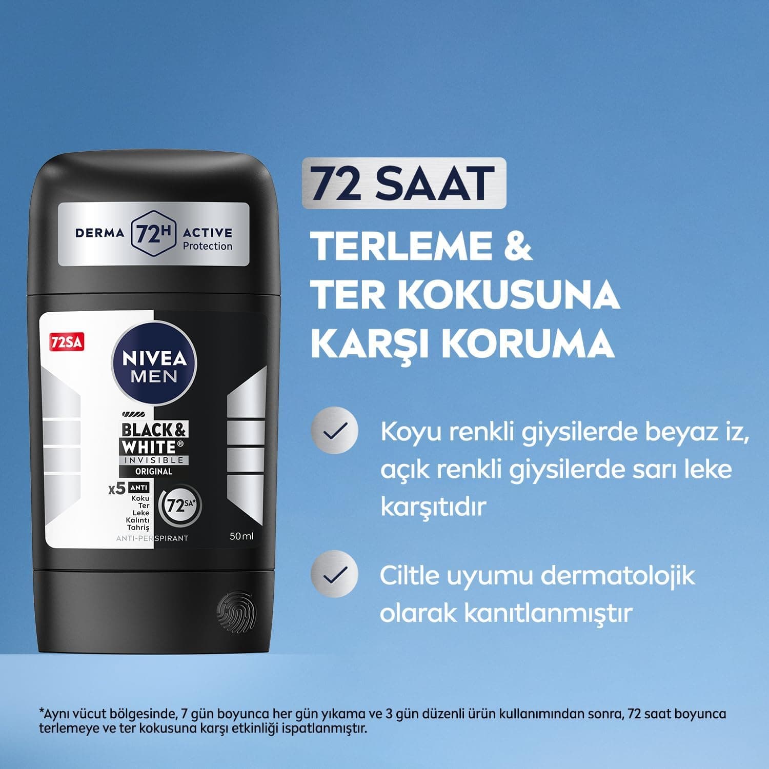 دئودورانت استیکی مردانه NIVEA مدل Black&white Invisible Original 50ml با محافظت ضدتعریق 72 ساعته دئودورانت استیکی مردانه NIVEA مدل Black&white Invisible Original 50ml با محافظت ضدتعریق 72 ساعته