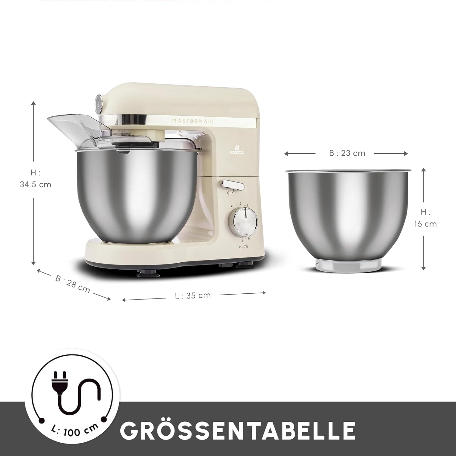 روبات آشپزخانه Karaca توان 1500 W رنگ بژ مدل Mastermaid Chef Pro Iconic روبات آشپزخانه Karaca توان 1500 W رنگ بژ مدل Mastermaid Chef Pro Iconic