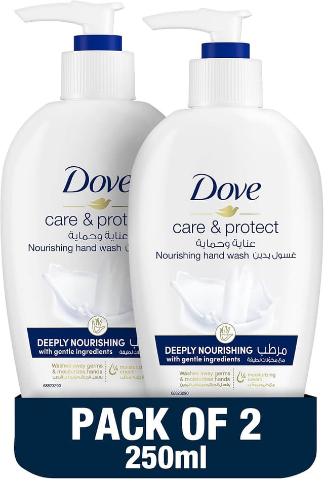 مایع دست Dove Care & Protect مناسب پوست حساس 250ml بسته 2 عددی مایع دست Dove Care & Protect مناسب پوست حساس 250ml بسته 2 عددی