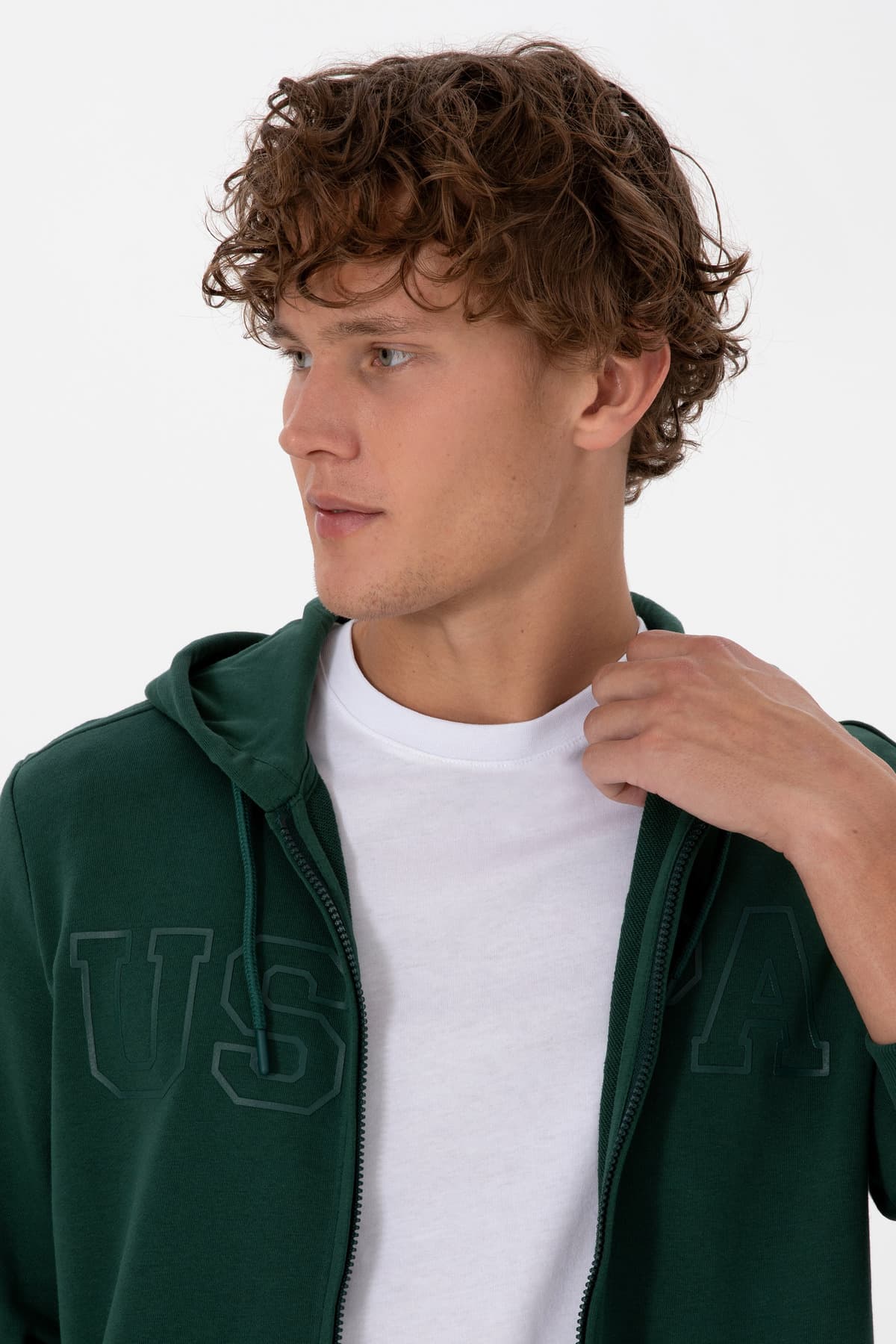 کاردیگان بافت مردانه U.S. Polo Assn. فیت معمولی هودیدار زیپدار سبز تیره مدل 50313719-VR079 کاردیگان بافت مردانه U.S. Polo Assn. فیت معمولی هودیدار زیپدار سبز تیره مدل 50313719-VR079