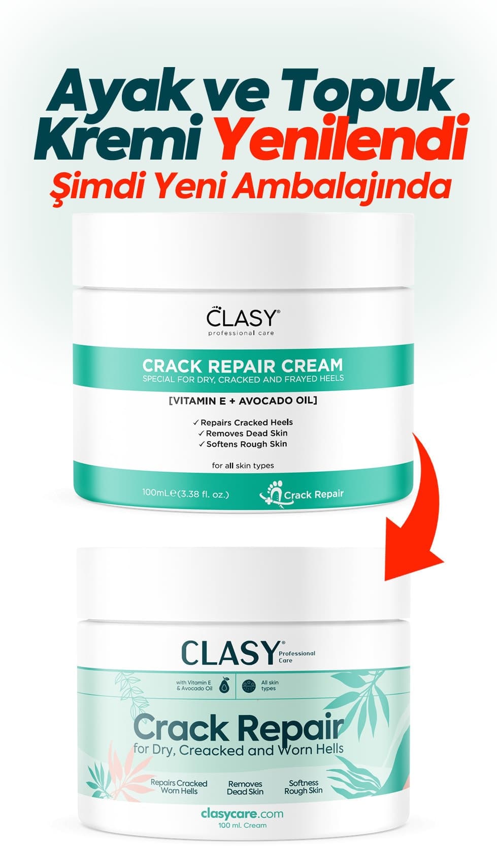 کرم ترک پا و پاشنه Clasy Care ضد بوی پا 100ml کرم ترک پا و پاشنه Clasy Care ضد بوی پا 100ml