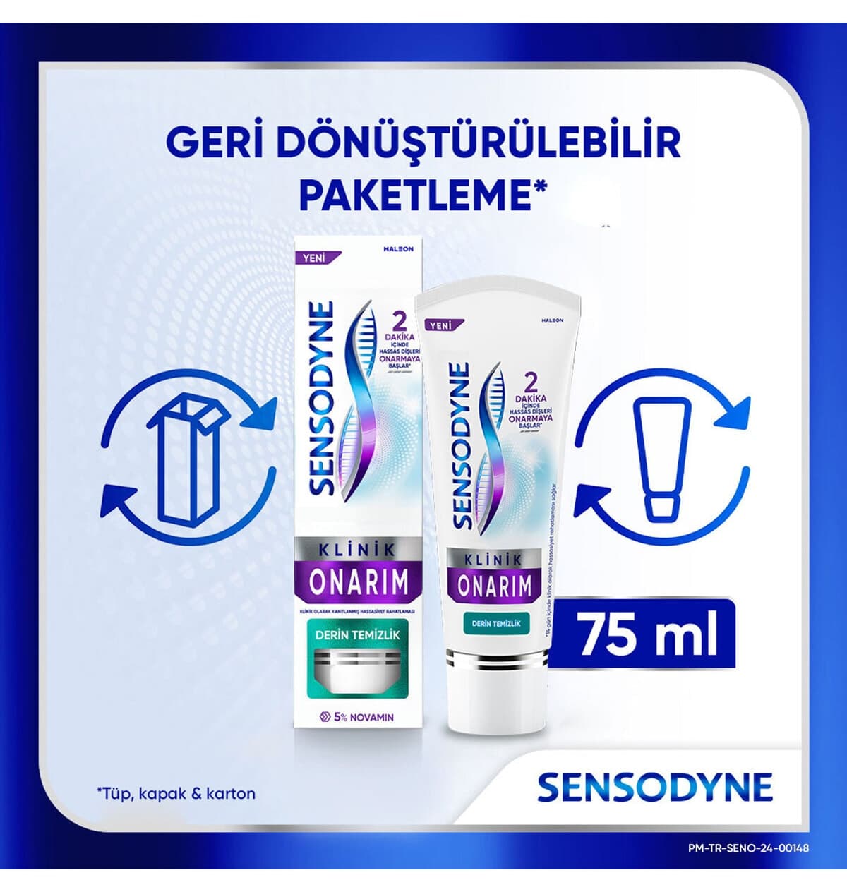 خمیر دندان Sensodyne ترمیم کلینیکی و تمیزکننده عمیق 75ml خمیر دندان Sensodyne ترمیم کلینیکی و تمیزکننده عمیق 75ml