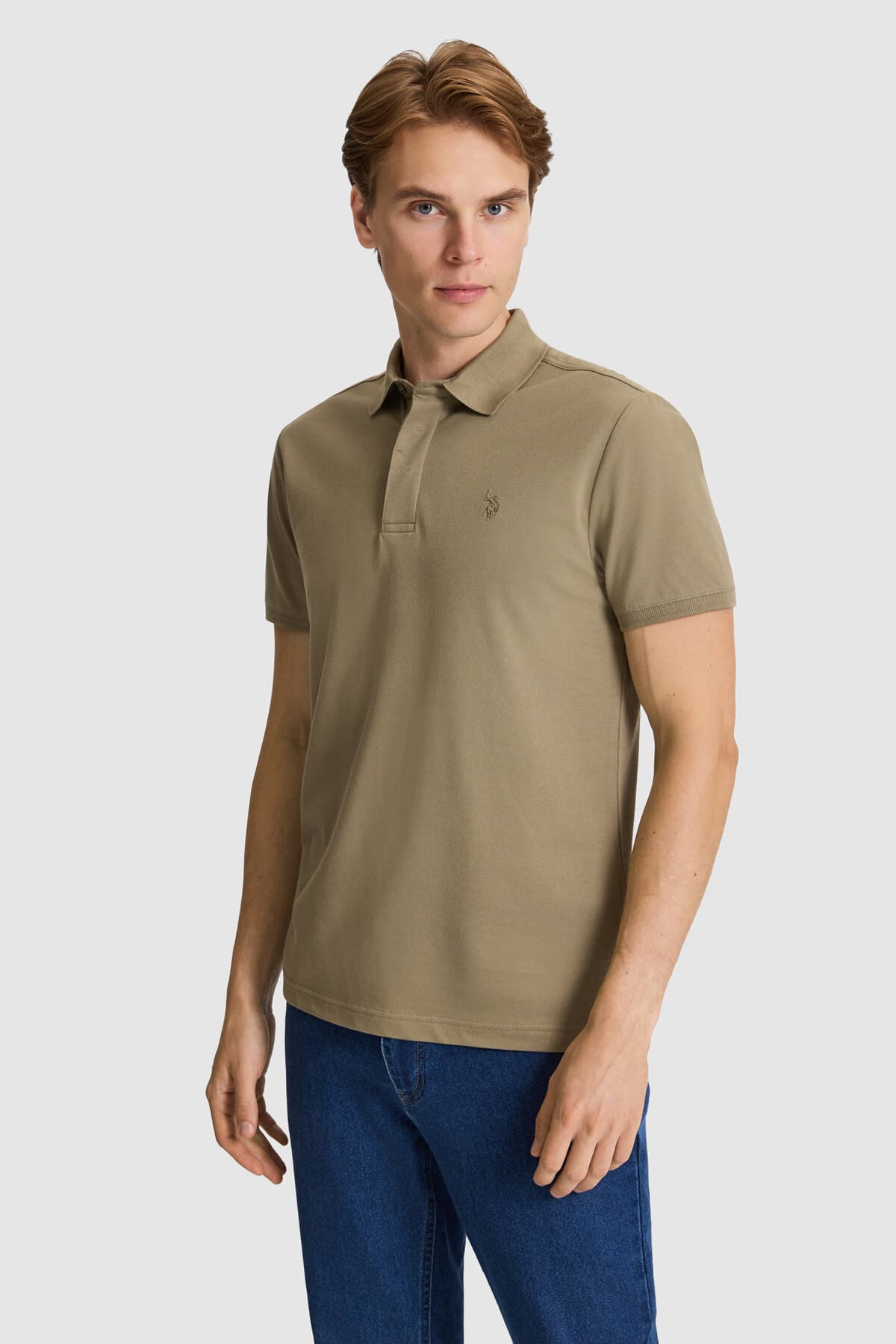 تیشرت مردانه U.S. Polo Assn. یقهپولو فیت اسلیم خاکی مدل 50327003-VR027 تیشرت مردانه U.S. Polo Assn. یقهپولو فیت اسلیم خاکی مدل 50327003-VR027