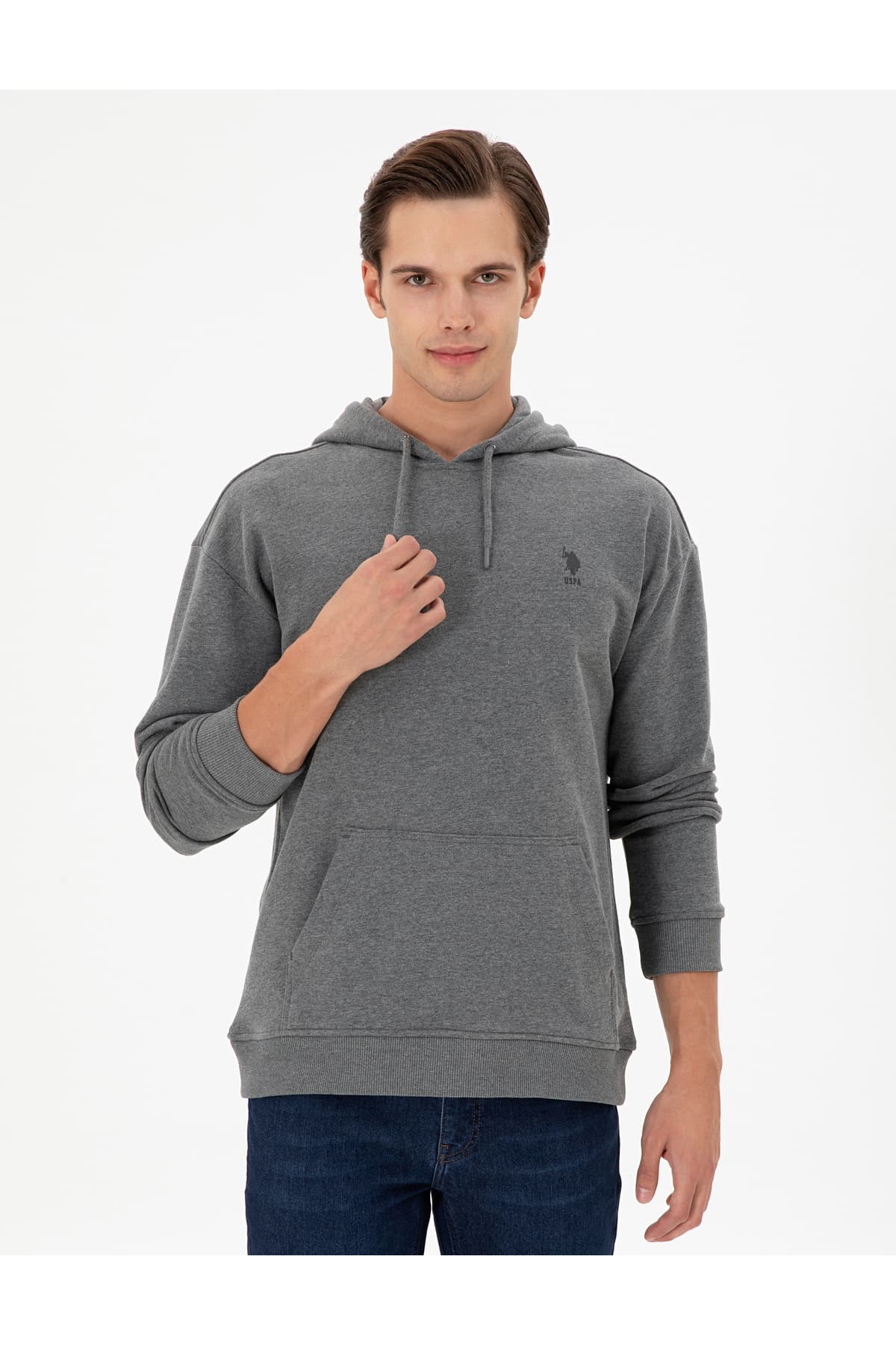 سوئیشرت مردانه U.S. Polo Assn. ساده رنگ آنتراسیت ملانژ مدل 50298271-VR081 سوئیشرت مردانه U.S. Polo Assn. ساده رنگ آنتراسیت ملانژ مدل 50298271-VR081