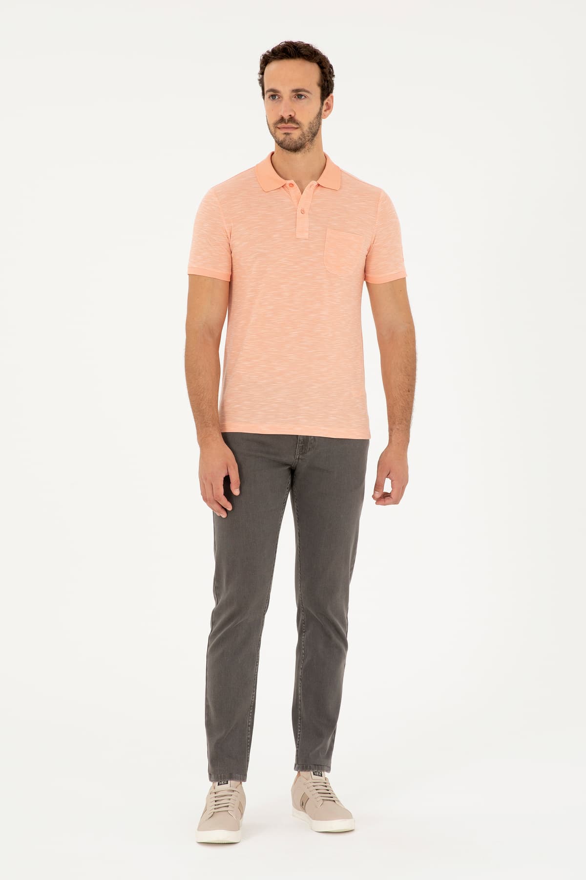 تیشرت مردانه U.S. Polo Assn. یقه پولو Slim Fit سالمونی مدل 50279560-VR047 تیشرت مردانه U.S. Polo Assn. یقه پولو Slim Fit سالمونی مدل 50279560-VR047