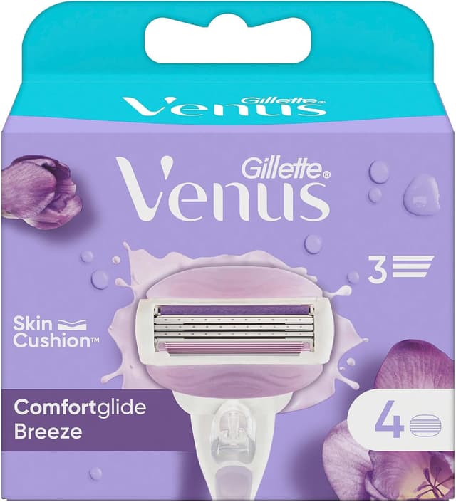یدک تیغ اصلاح زنانه Gillette Venus Breeze بسته 4 عددی یدک تیغ اصلاح زنانه Gillette Venus Breeze بسته 4 عددی