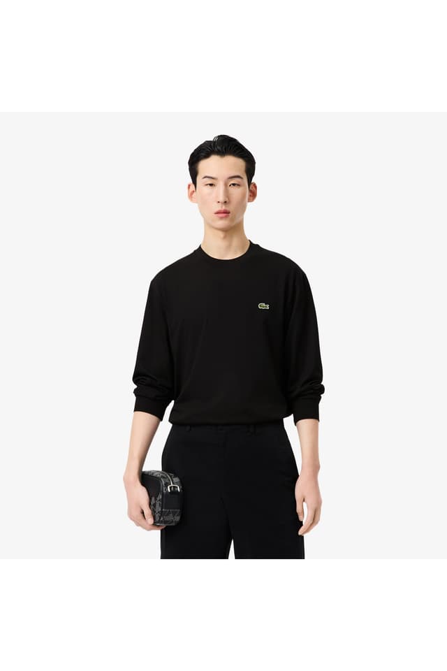 تیشرت مردانه Lacoste فیت کلاسیک آستینبلند یقهگرد مشکی تیشرت مردانه Lacoste فیت کلاسیک آستینبلند یقهگرد مشکی