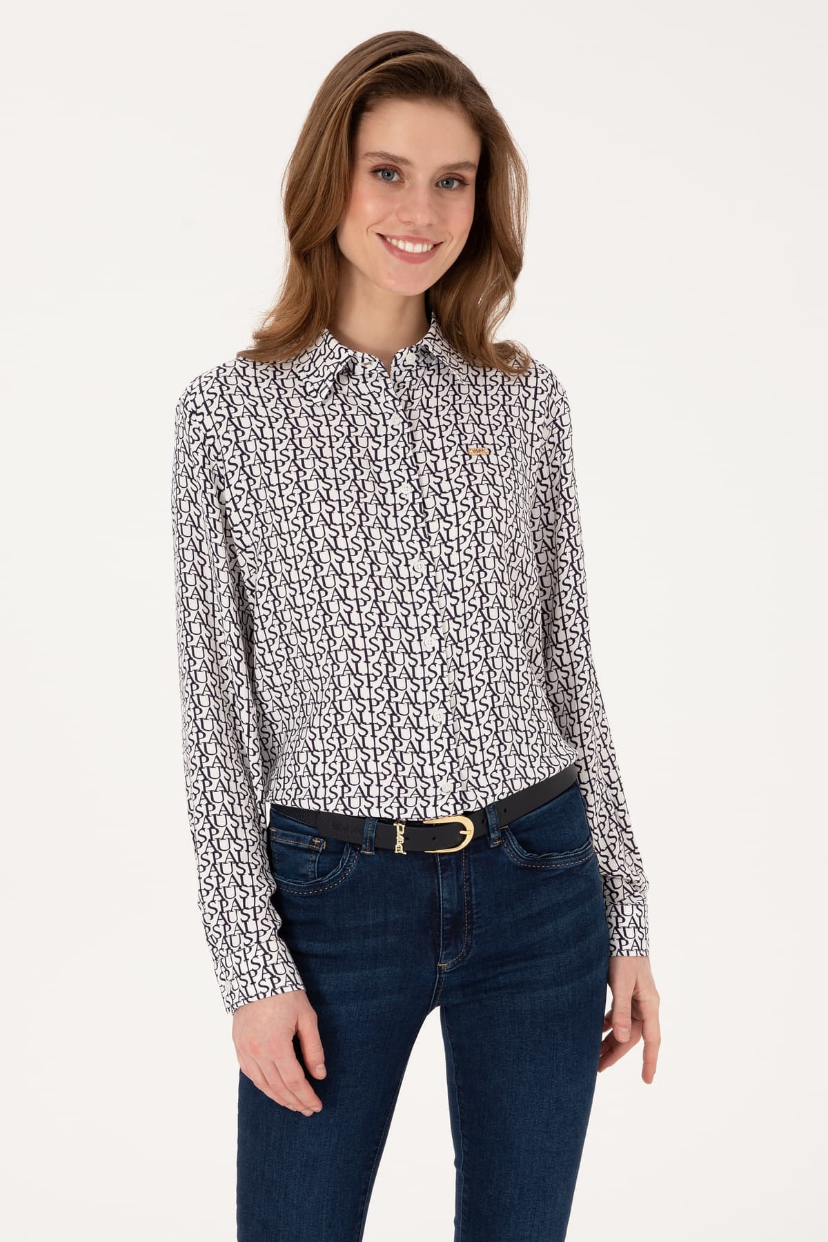 پیراهن زنانه آستینبلند سفید U.S. Polo Assn. مدل 50316415-VR013 پیراهن زنانه آستینبلند سفید U.S. Polo Assn. مدل 50316415-VR013
