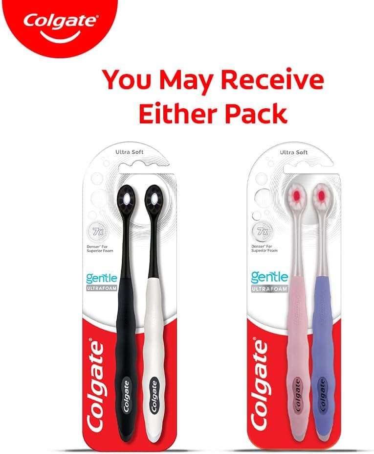 مسواک دستی بزرگسالان Colgate با برس فوقالعاده نرم UltraFoam، 2 Pcs مسواک دستی بزرگسالان Colgate با برس فوقالعاده نرم UltraFoam، 2 Pcs