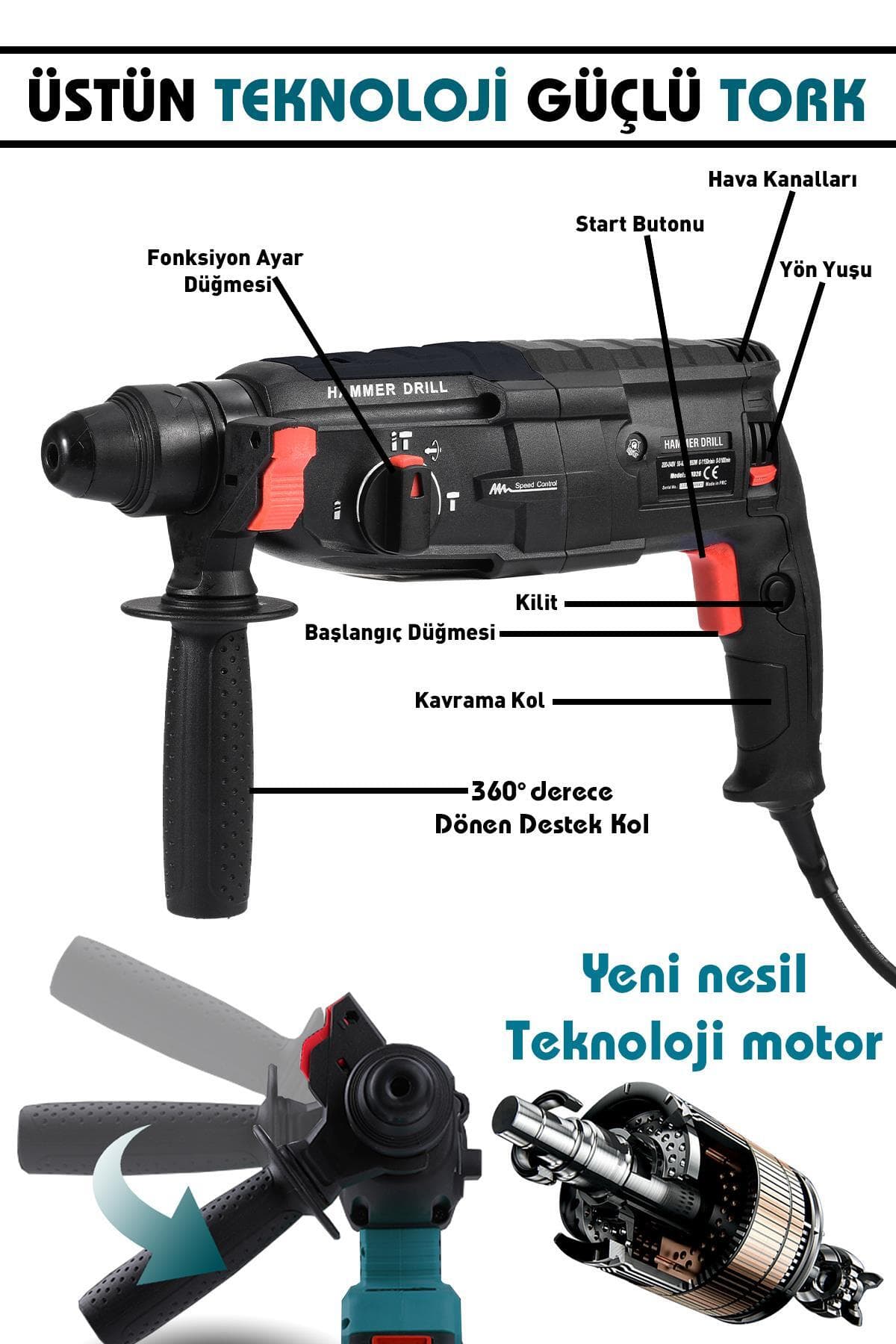 دریل بتنکن چکشی Hilti ASSUR با گیربکس فلزی 2-28mm دریل بتنکن چکشی Hilti ASSUR با گیربکس فلزی 2-28mm