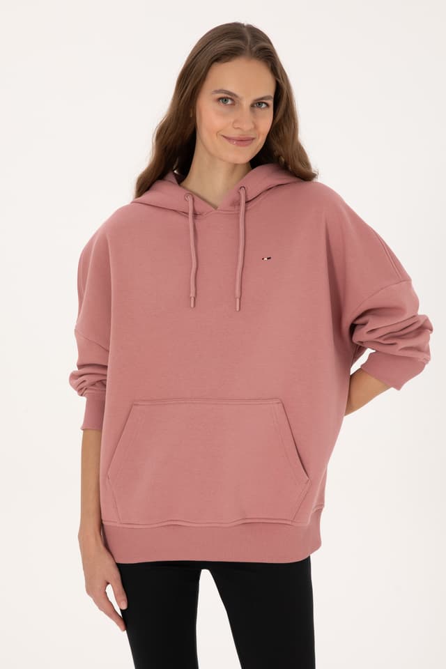 سوئیشرت زنانه U.S. Polo Assn. کاپوشندار کرکیدار گلبهی مدل 50313567-VR221 سوئیشرت زنانه U.S. Polo Assn. کاپوشندار کرکیدار گلبهی مدل 50313567-VR221
