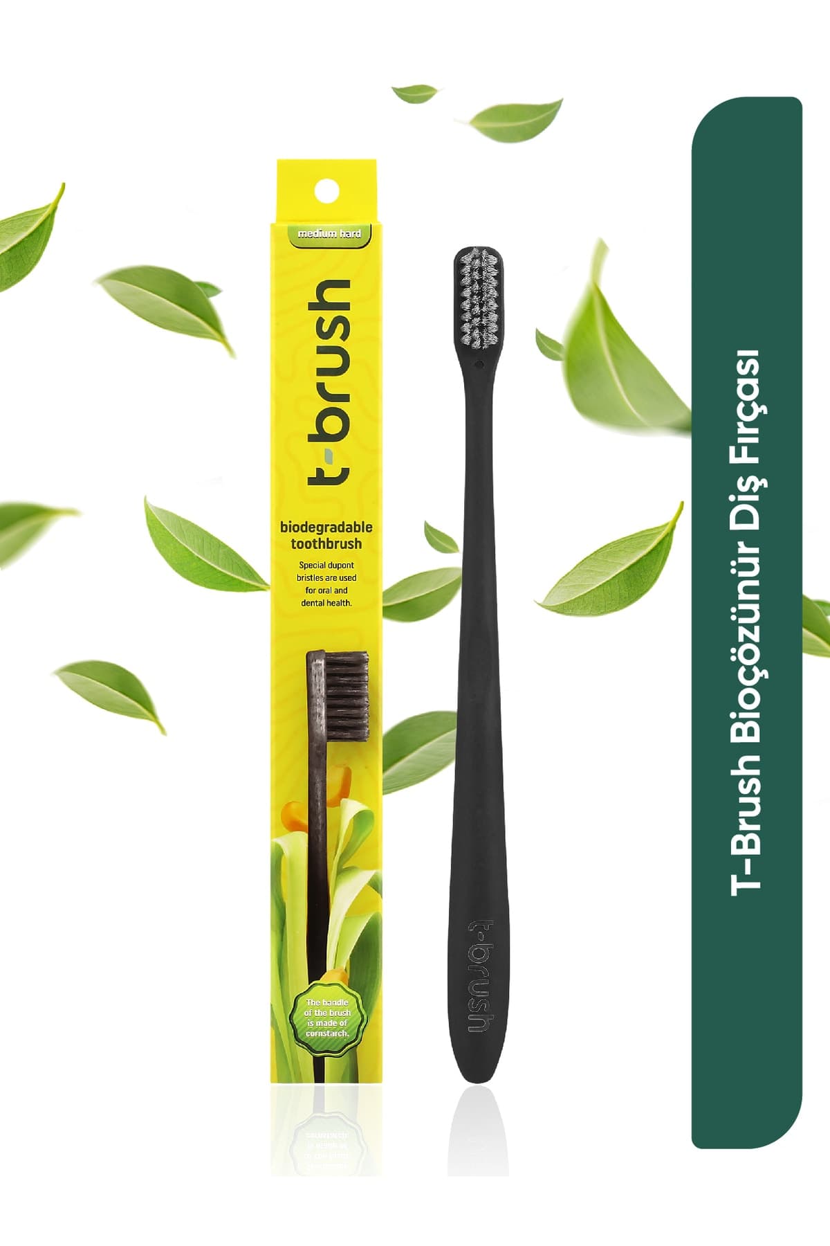 مسواک TBRUSH وگان زیستتجزیهپذیر مشکی سفتی متوسط مسواک TBRUSH وگان زیستتجزیهپذیر مشکی سفتی متوسط