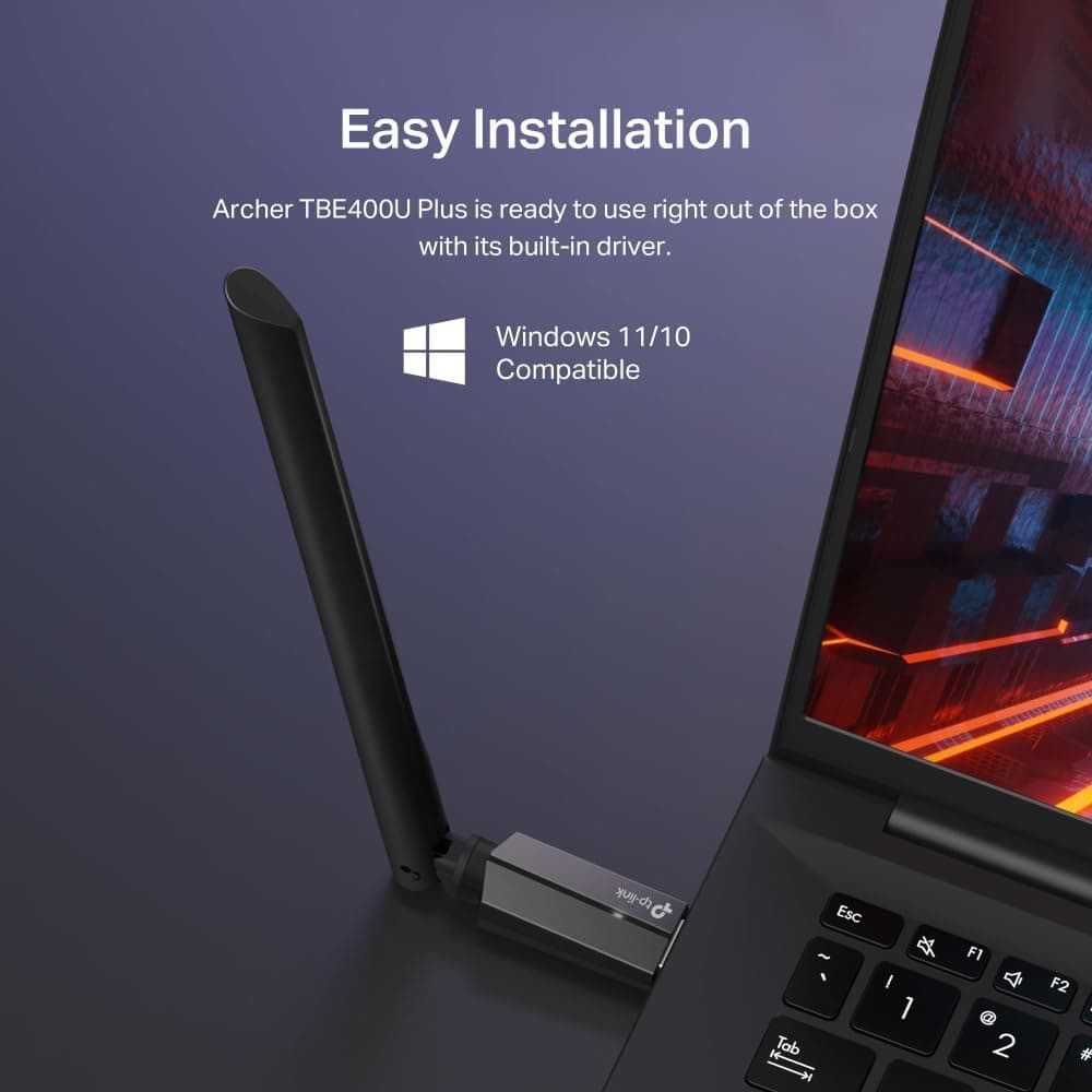 آداپتور USB وایفای TP-Link سهباند BE6500 Wi-Fi 7 مدل Archer TBE400U Plus آداپتور USB وایفای TP-Link سهباند BE6500 Wi-Fi 7 مدل Archer TBE400U Plus
