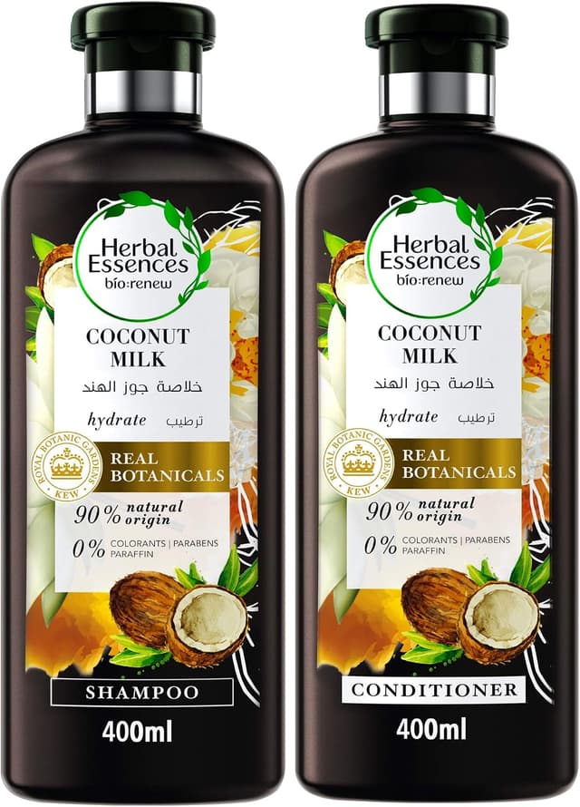 شامپو و نرمکننده Herbal Essences Bio:Renew با شیر نارگیل 400ml + 400ml شامپو و نرمکننده Herbal Essences Bio:Renew با شیر نارگیل 400ml + 400ml