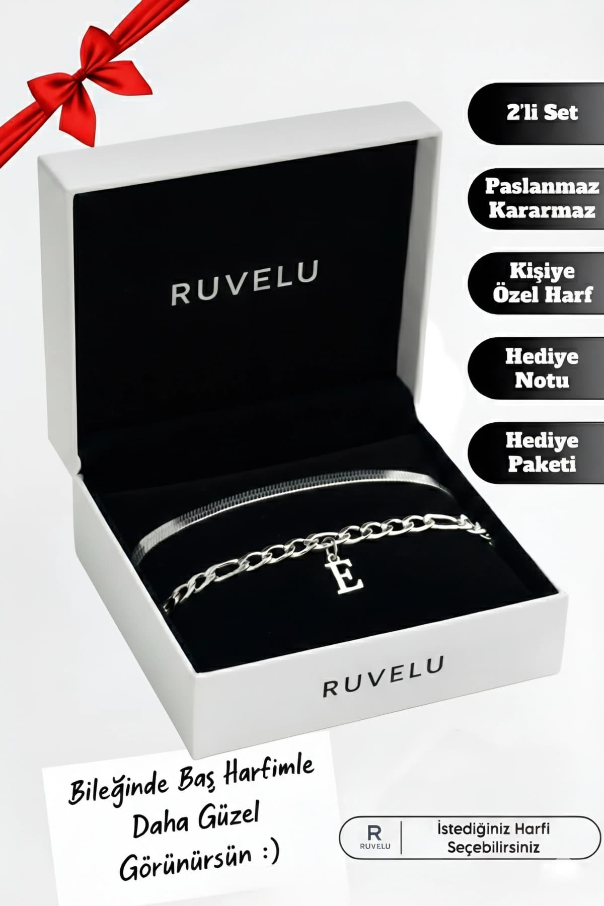 ست دستبند یونیسکس ruvelu استیل ضدزنگ و ضدتیرگی حروفدار 2 عددی ست دستبند یونیسکس ruvelu استیل ضدزنگ و ضدتیرگی حروفدار 2 عددی