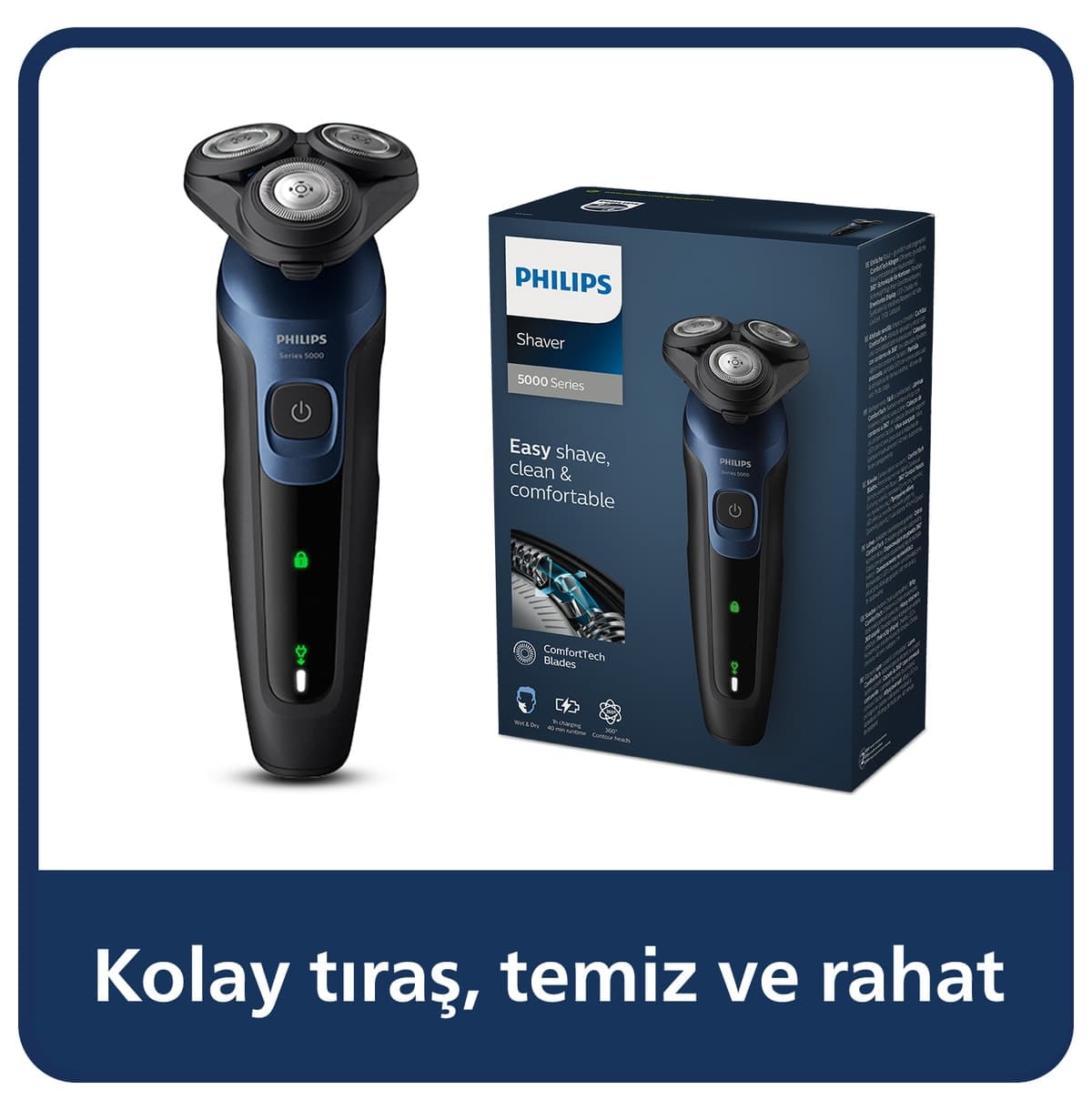 ماشین اصلاح Philips سری 5000 خشک و تر با سر ۳۶۰ درجه مدل S5445/03 ماشین اصلاح Philips سری 5000 خشک و تر با سر ۳۶۰ درجه مدل S5445/03