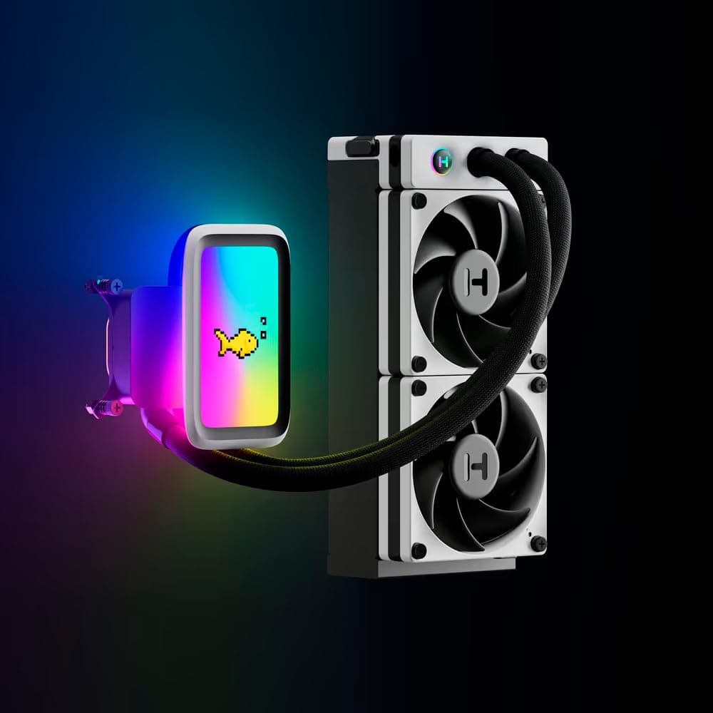 خنککننده مایع پردازنده سازگار با Intel-AMD HYTE Thicc Q60 qRGB LCD 240mm مدل FAN-HYTE-Q60-BW خنککننده مایع پردازنده سازگار با Intel-AMD HYTE Thicc Q60 qRGB LCD 240mm مدل FAN-HYTE-Q60-BW
