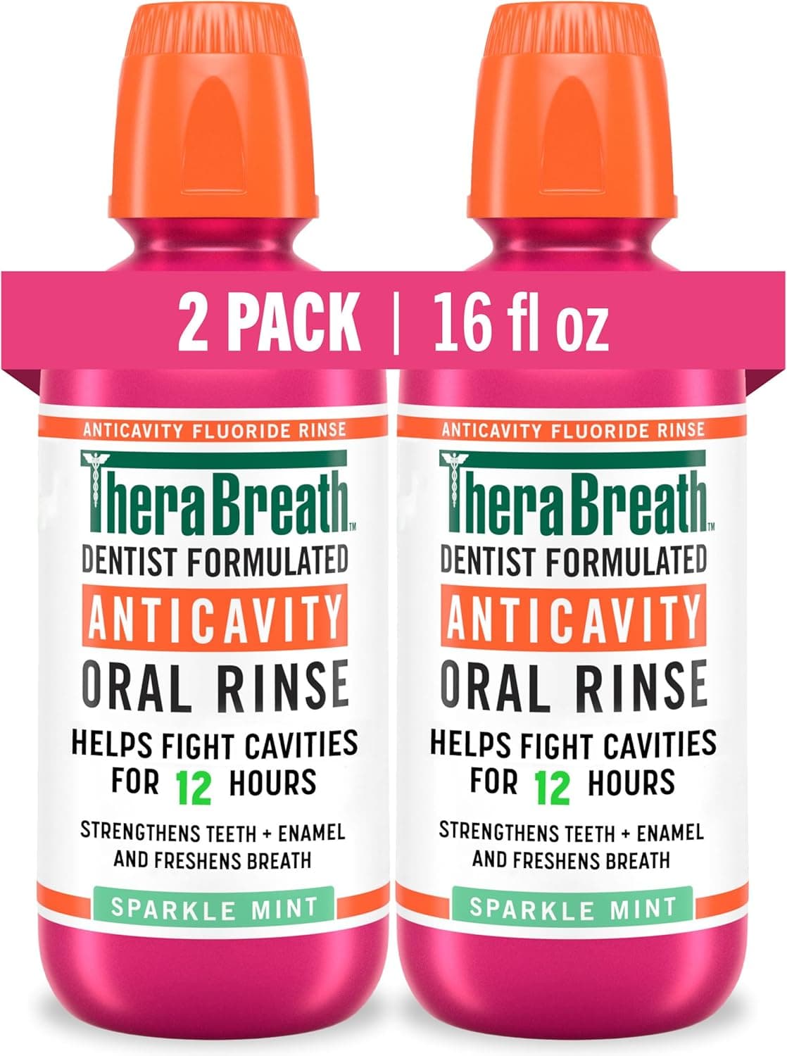 دهانشویه THEBREATHCO برای پوسیدگی و بوی بد دهان با فرمول دندانپزشکان، نعناع درخشان، 16.9 Ounce (Pack of 2) دهانشویه THEBREATHCO برای پوسیدگی و بوی بد دهان با فرمول دندانپزشکان، نعناع درخشان، 16.9 Ounce (Pack of 2)