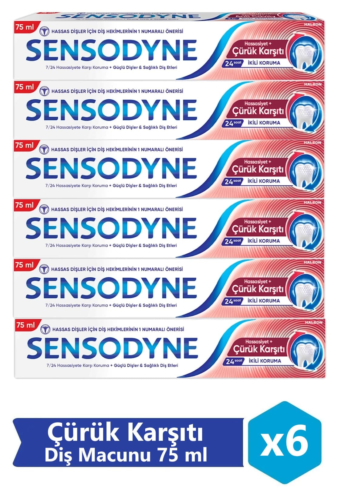 خمیر دندان Sensodyne ضد حساسیت و ضد پوسیدگی 75ml ×6 عدد خمیر دندان Sensodyne ضد حساسیت و ضد پوسیدگی 75ml ×6 عدد