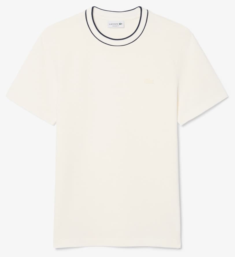 تیشرت مردانه Lacoste فیت معمولی یقه گرد سفید تیشرت مردانه Lacoste فیت معمولی یقه گرد سفید