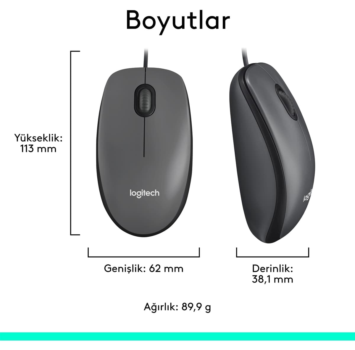 ماوس Logitech مدل M100 کابلی USB با 1000 DPI مشکی 910-006652 ماوس Logitech مدل M100 کابلی USB با 1000 DPI مشکی 910-006652