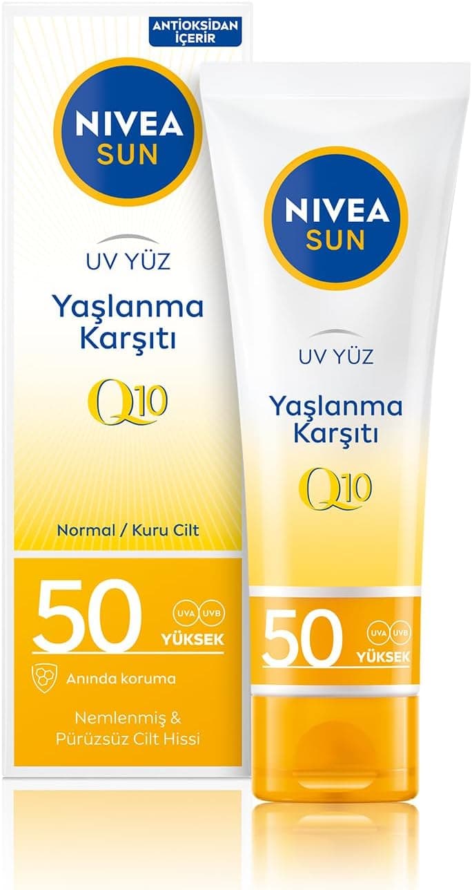 کرم ضد آفتاب صورت NIVEA SUN ضد پیری و لک Q10 SPF50 50 ml کرم ضد آفتاب صورت NIVEA SUN ضد پیری و لک Q10 SPF50 50 ml