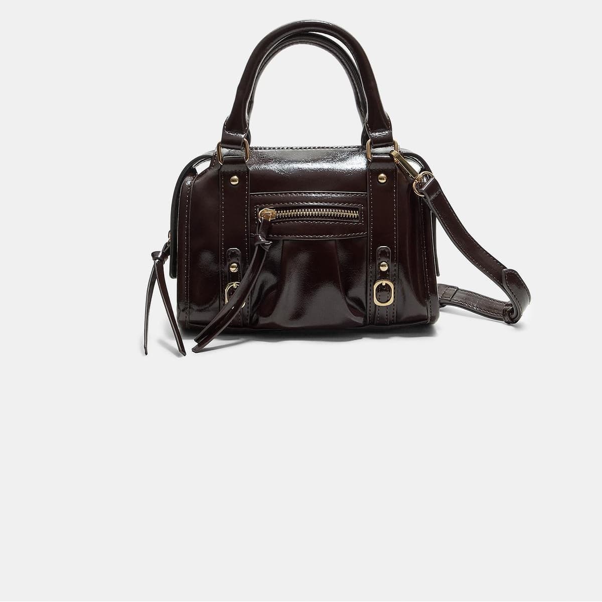 کیف دوشی بولینگ زنانه Stradivarius از چرم مصنوعی کیف دوشی بولینگ زنانه Stradivarius از چرم مصنوعی