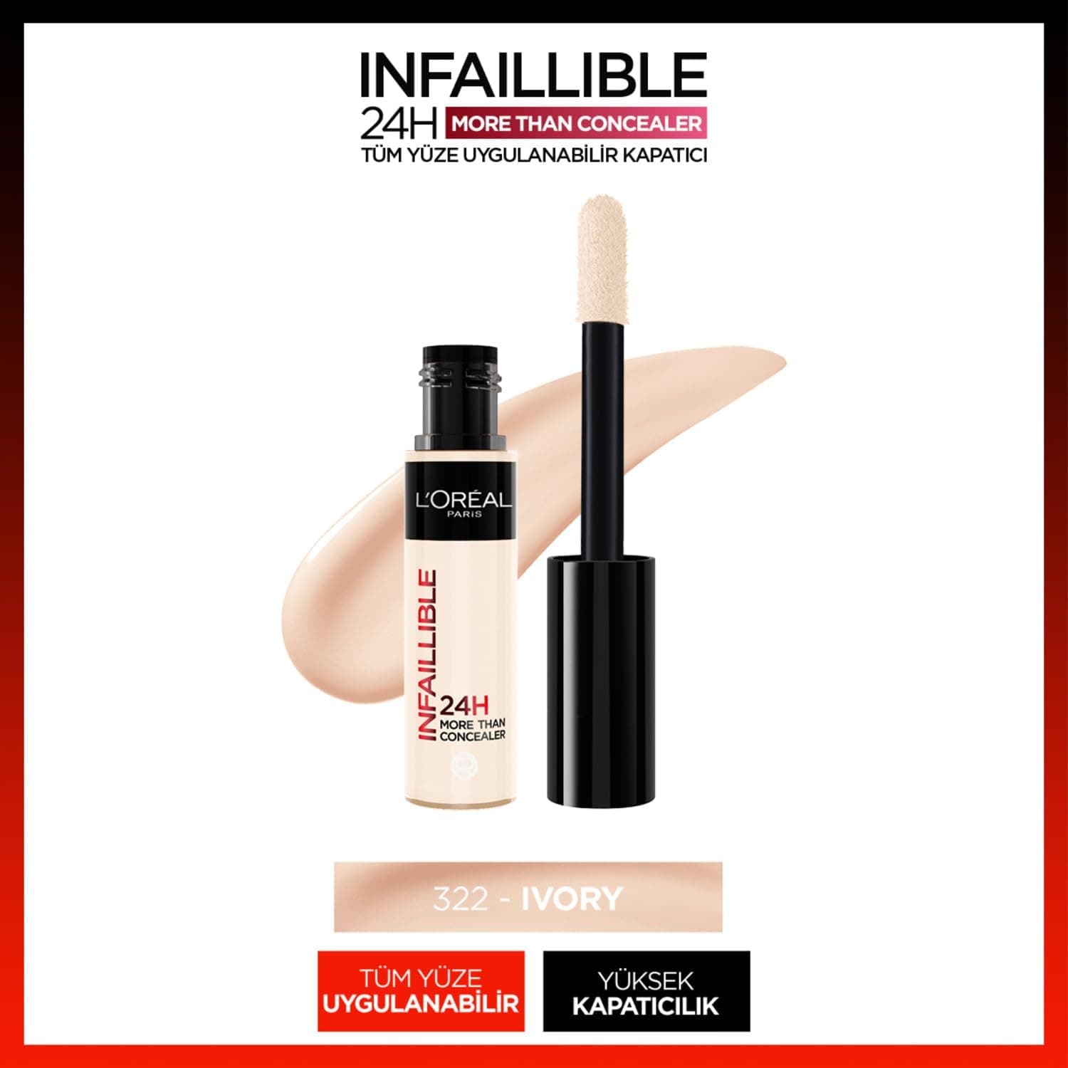 کانسیلر صورت L'Oreal Paris مناسب تمام صورت رنگ عاجی مدل 322 کانسیلر صورت L'Oreal Paris مناسب تمام صورت رنگ عاجی مدل 322