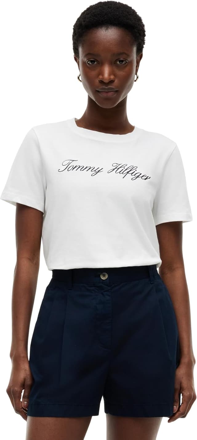 تیشرت زنانه Tommy Hilfiger فیت معمولی NOS SCRIPT C-NK آستین کوتاه تیشرت زنانه Tommy Hilfiger فیت معمولی NOS SCRIPT C-NK آستین کوتاه