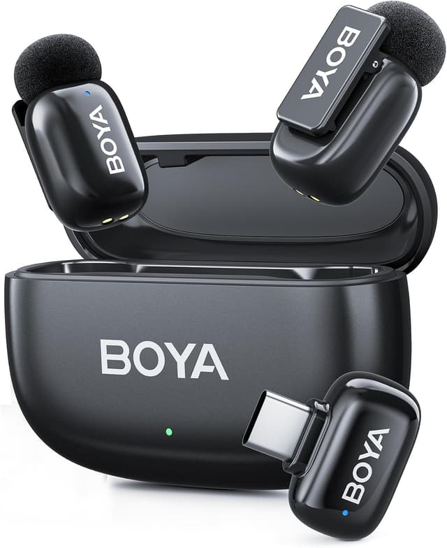 میکروفون یقهای بیسیم BOYA مدل Mini 2 AI Type-C مشکی مات SKU02 میکروفون یقهای بیسیم BOYA مدل Mini 2 AI Type-C مشکی مات SKU02