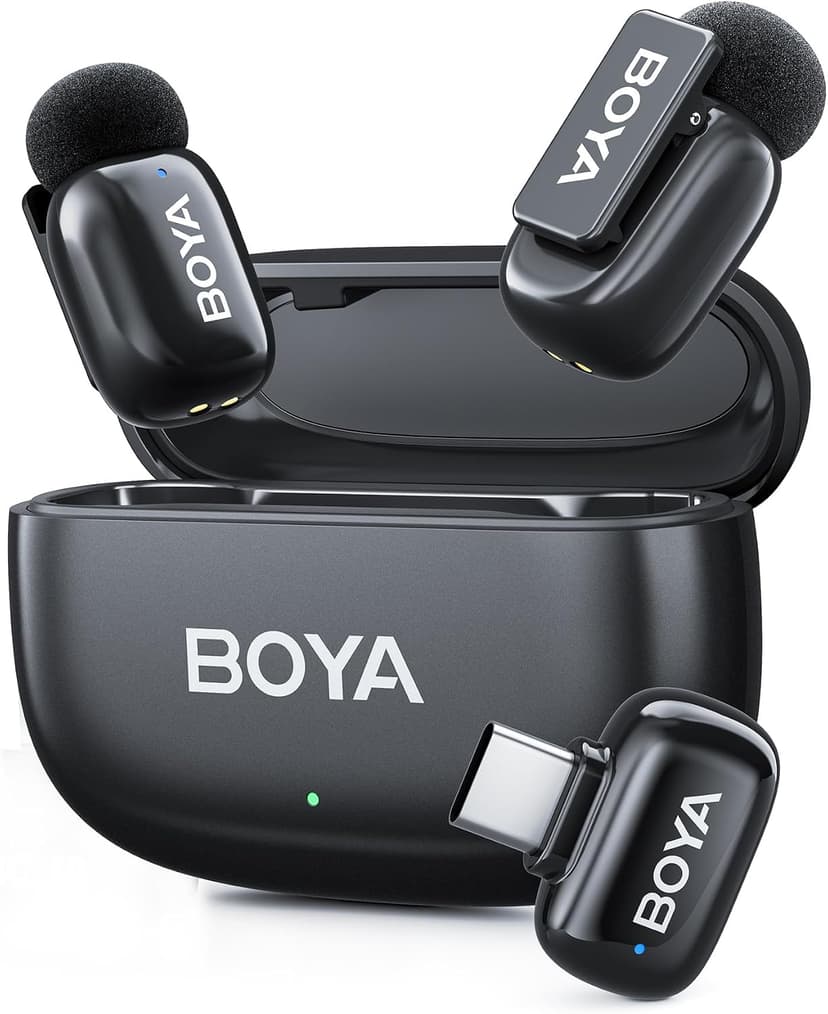 میکروفون یقهای بیسیم BOYA مدل Mini 2 AI Type-C مشکی مات SKU02 میکروفون یقهای بیسیم BOYA مدل Mini 2 AI Type-C مشکی مات SKU02