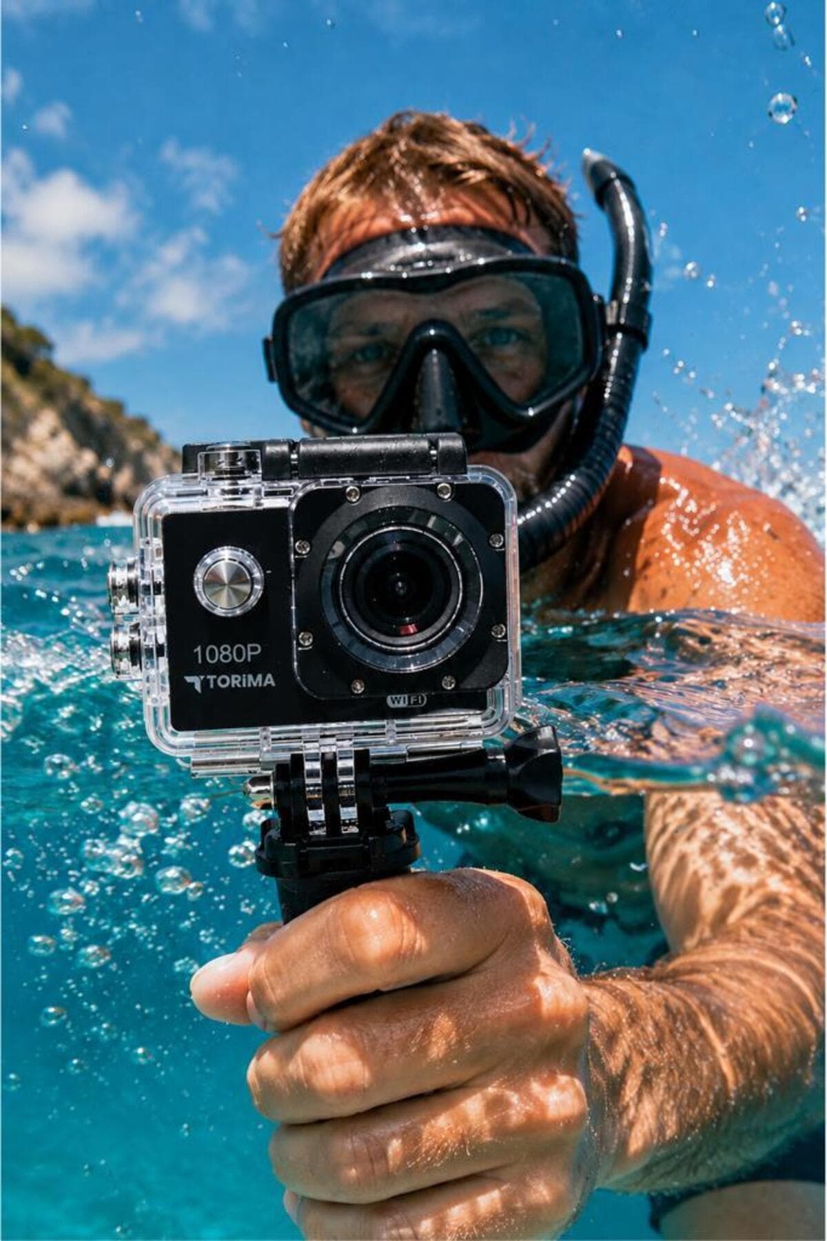 دوربین اکشن Torima با وضوح 1080P Ultra HD وایفای ضدآب مدل AC01 مشکی دوربین اکشن Torima با وضوح 1080P Ultra HD وایفای ضدآب مدل AC01 مشکی